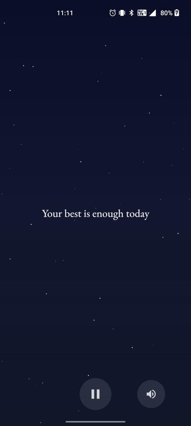 Calming affirmation with starry background