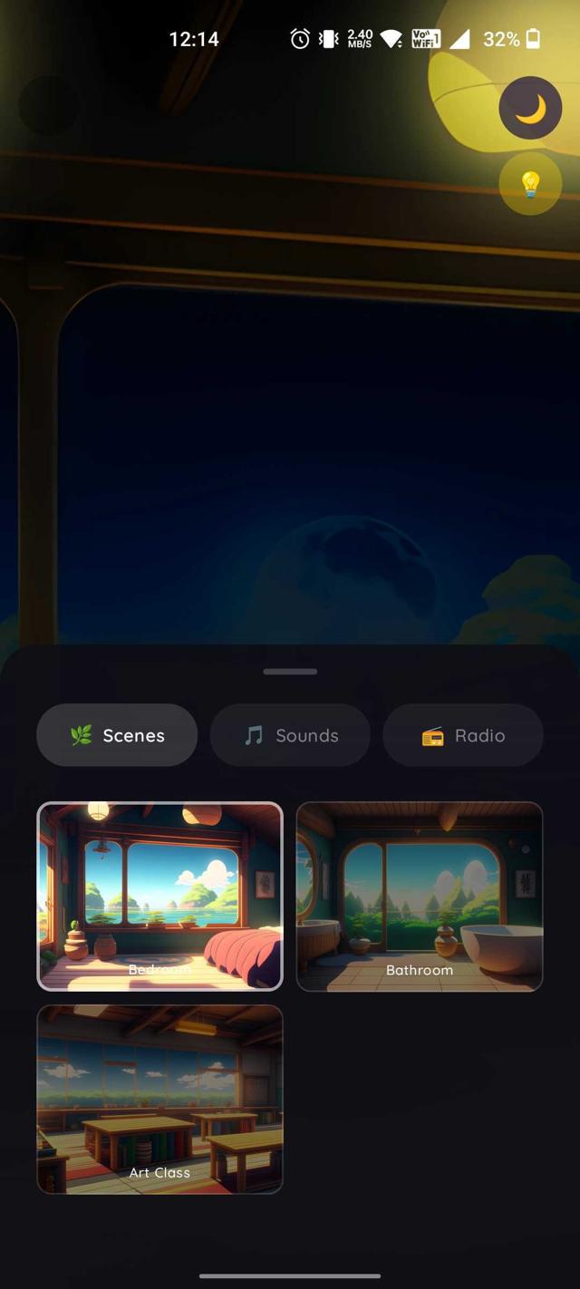 Browse calming scenes and sounds