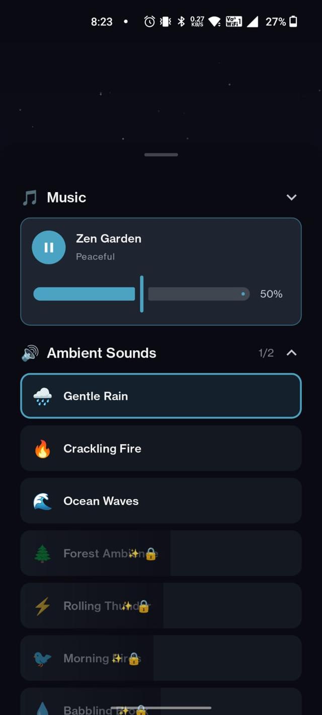 Sound library with music and ambient sounds
